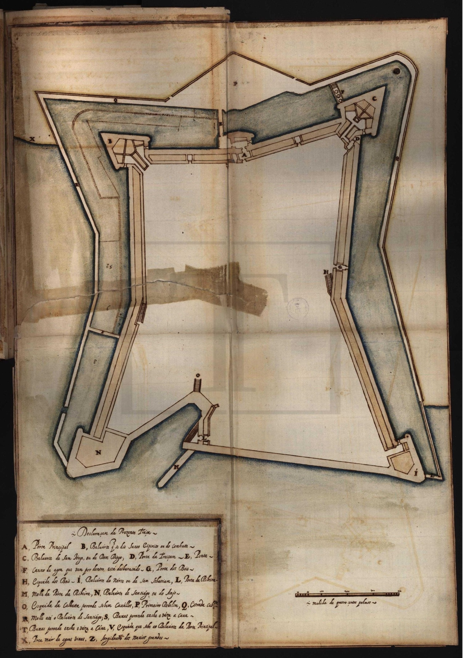 Planta da Cidadela de Mazagão, 1611 — Codex Cadaval, Torre do Tombo