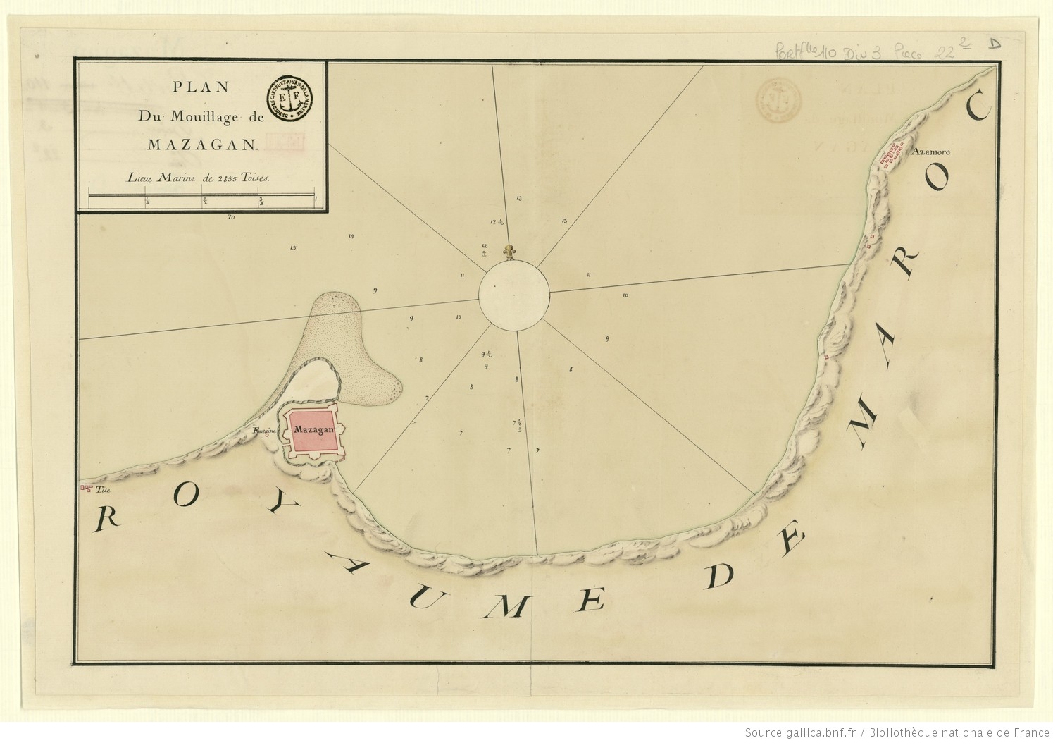 Plan du Mouillage de Mazagan, BnF