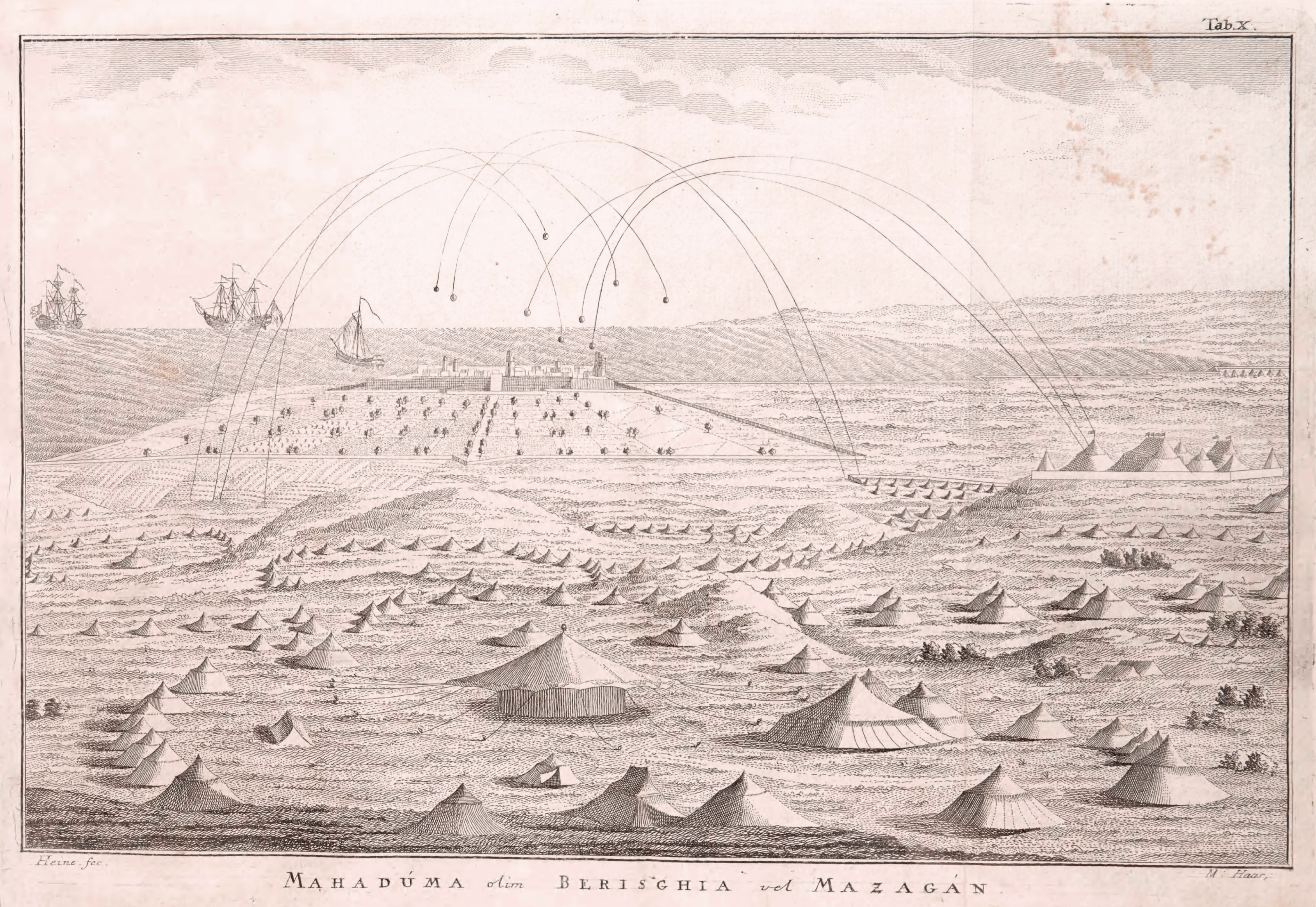 Mahadúma Berisghia — Peter Haas engraving of the 1769 siege, 1779